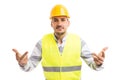 Engineer architect or builder making ask question gesture Royalty Free Stock Photo