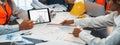 Engineer and architect using architect designing software together. Insight Royalty Free Stock Photo