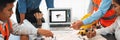 Engineer and architect using architect designing software together. Insight Royalty Free Stock Photo