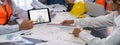 Engineer and architect using architect designing software together. Insight Royalty Free Stock Photo