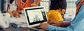 Engineer and architect using architect designing software together. Insight Royalty Free Stock Photo