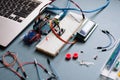 Engineer background with microcontroller