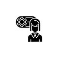 Engineer black icon concept. Engineer flat vector symbol, sign, illustration. Royalty Free Stock Photo