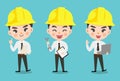 Engineer boy in many action. Royalty Free Stock Photo