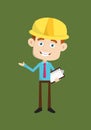 Engineer Builder Architect - Holding a Checklist and Showing with Hand Gesture