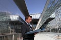 Engineer business man reading a folder, construction, architecture Royalty Free Stock Photo