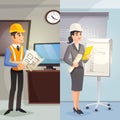 Engineer Cartoon Vertical Banners