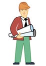 Engineer character vector illustration