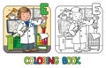 Engineer coloring book. Profession ABC series Royalty Free Stock Photo