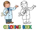 Engineer coloring book. Profession ABC series Royalty Free Stock Photo