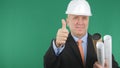 Engineer Confiding Image Smile and Make Thumbs Up a Good Job Sign