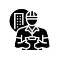 engineer construction worker glyph icon vector illustration Royalty Free Stock Photo