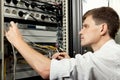 The engineer in datacenter Royalty Free Stock Photo