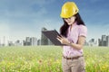 Engineer doing environment survey 1 Royalty Free Stock Photo