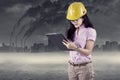 Engineer doing environment survey Royalty Free Stock Photo