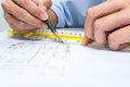Engineer and drawing paper Royalty Free Stock Photo