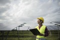 Engineer electric woman checking and maintenance