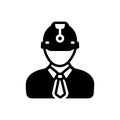 Black solid icon for Engineer, construction and worker Royalty Free Stock Photo