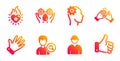 Engineer, Engineering and Search people icons set. Safe water, Hand and Clapping hands signs. Vector Royalty Free Stock Photo