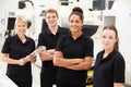 Engineer In Factory With Apprentices Checking Components Royalty Free Stock Photo