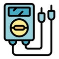 Engineer factory multimeter icon vector flat Royalty Free Stock Photo