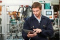 Engineer In Factory Using Digital Tablet Royalty Free Stock Photo