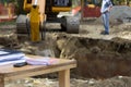 Engineer and his working desk with work orders, site engineer co