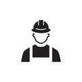 Engineer Icon. Man in Hard Hat. Buider Symbol.