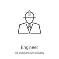 engineer icon vector from oil and petroleum industry collection. Thin line engineer outline icon vector illustration. Linear