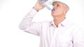 Engineer Image Drinking Fresh Water from a Bottle Royalty Free Stock Photo