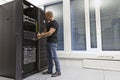 IT Engineer Installing Blade Server Royalty Free Stock Photo