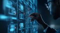Engineer Interacting with Digital Data Interface