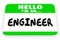 Engineer Job Career Hello Name Tag Sticker