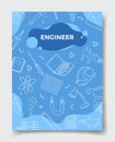 Engineer jobs career with doodle style for template of banners, flyer, books, and magazine cover