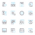 Engineer linear icons set. Innovation, Precision, Design, Problem-solving, Ingenuity, Creativity, Technology line vector