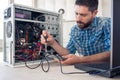 Engineer maintains a computer