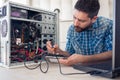 Engineer maintains a computer