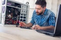 Engineer maintains a computer