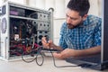 Engineer maintains a computer