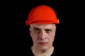Engineer or manual worker man in safety hardhat Royalty Free Stock Photo