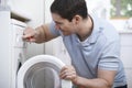 Engineer Mending Domestic Washing Machine Royalty Free Stock Photo