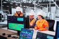 Engineer Monitoring Construction Plant With SCADA Software Royalty Free Stock Photo