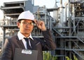 Engineer oil refinery Royalty Free Stock Photo