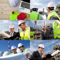 Engineer oil refinery collage Royalty Free Stock Photo