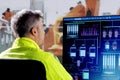 Engineer Operator Using Scada System Royalty Free Stock Photo