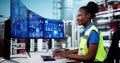 Engineer Operators Using Scada System Royalty Free Stock Photo