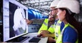 Engineer Operators Using Scada System Royalty Free Stock Photo