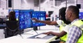 Engineer Operators Using Scada System Royalty Free Stock Photo