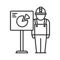 Engineer presentation Isolated Vector icon Which can easily modify or edit