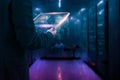 Engineer programmer futuristic in server database network information room,diagnostics and maintenance system,data center server Royalty Free Stock Photo